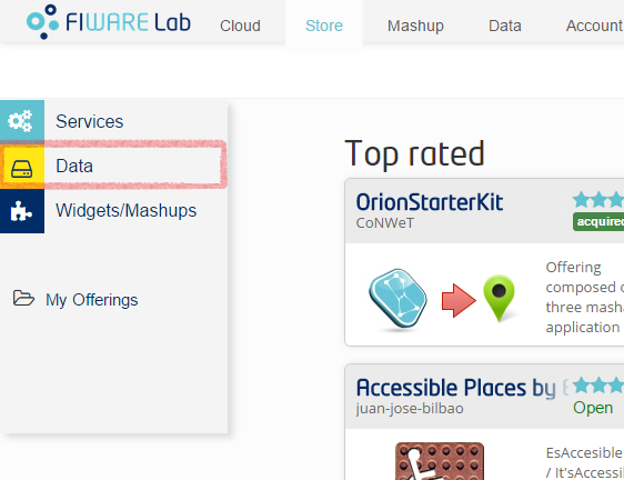 Acquiring Datasets Offered in the
WStore