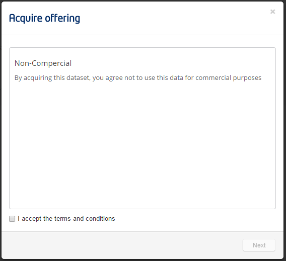 Acquiring Datasets Offered in the
WStore2