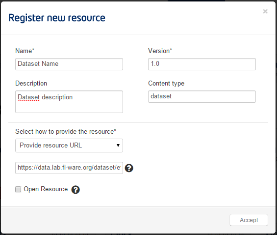 Offering Datasets Through the WStore
Interface1