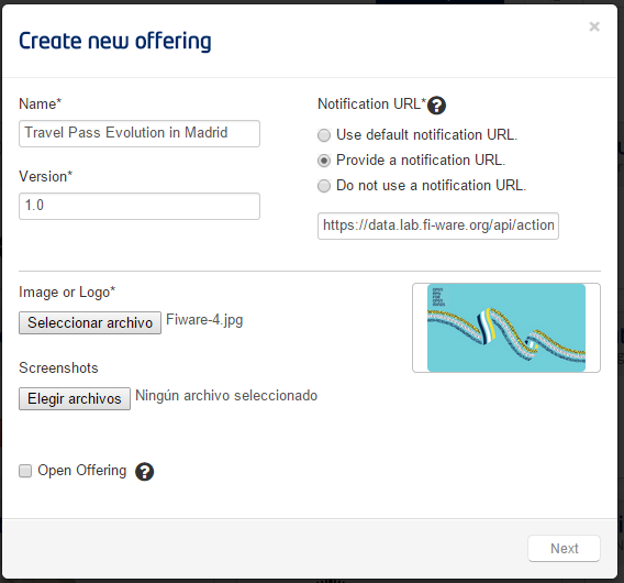 Offering Datasets Through the WStore
Interface3